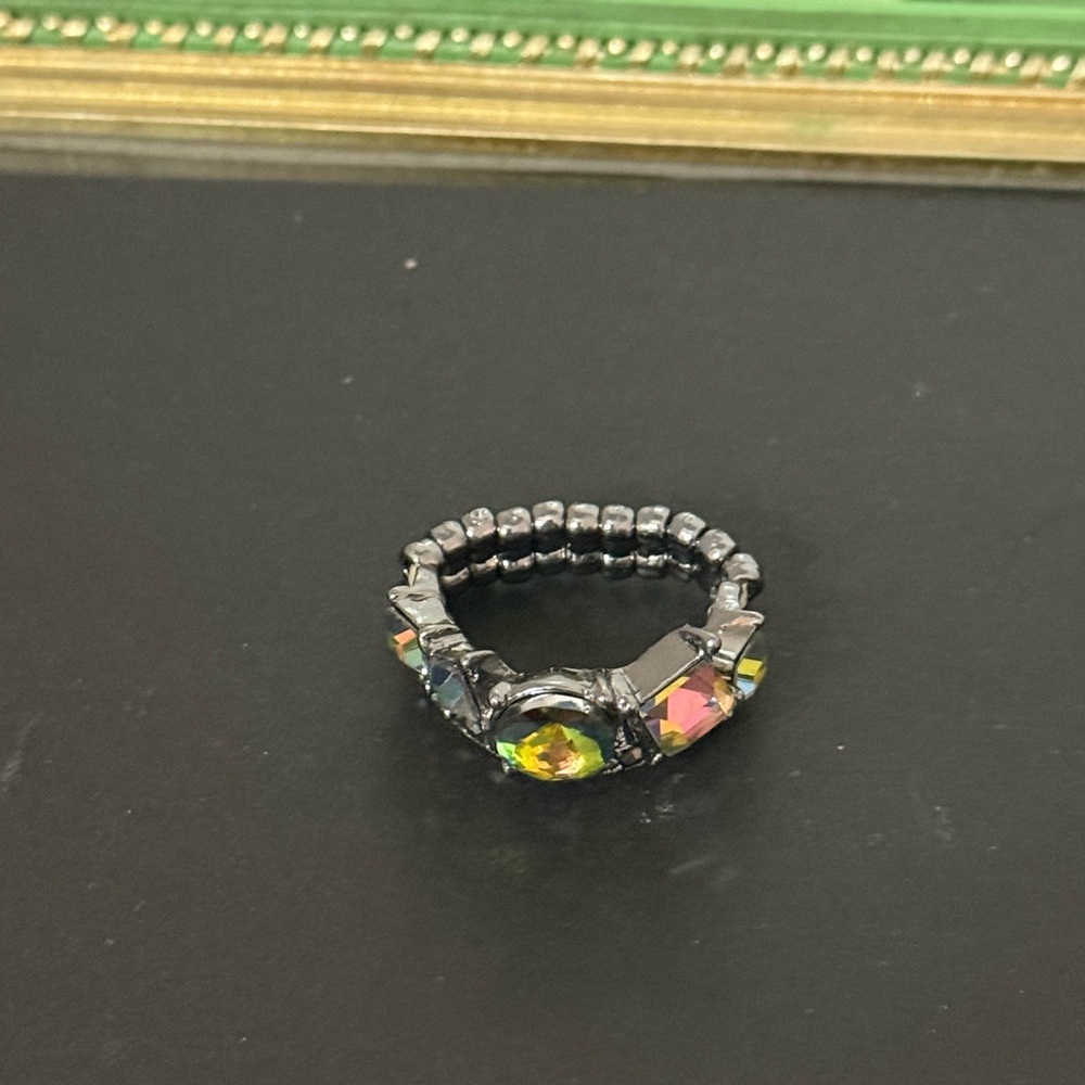 Multicolor Gemstone Stretch Ring - image 2